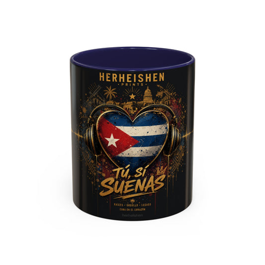 Taza Cubana “Tu Sí Suenas” | Mug de Cerámica con Bandera de Cuba y Audífonos
