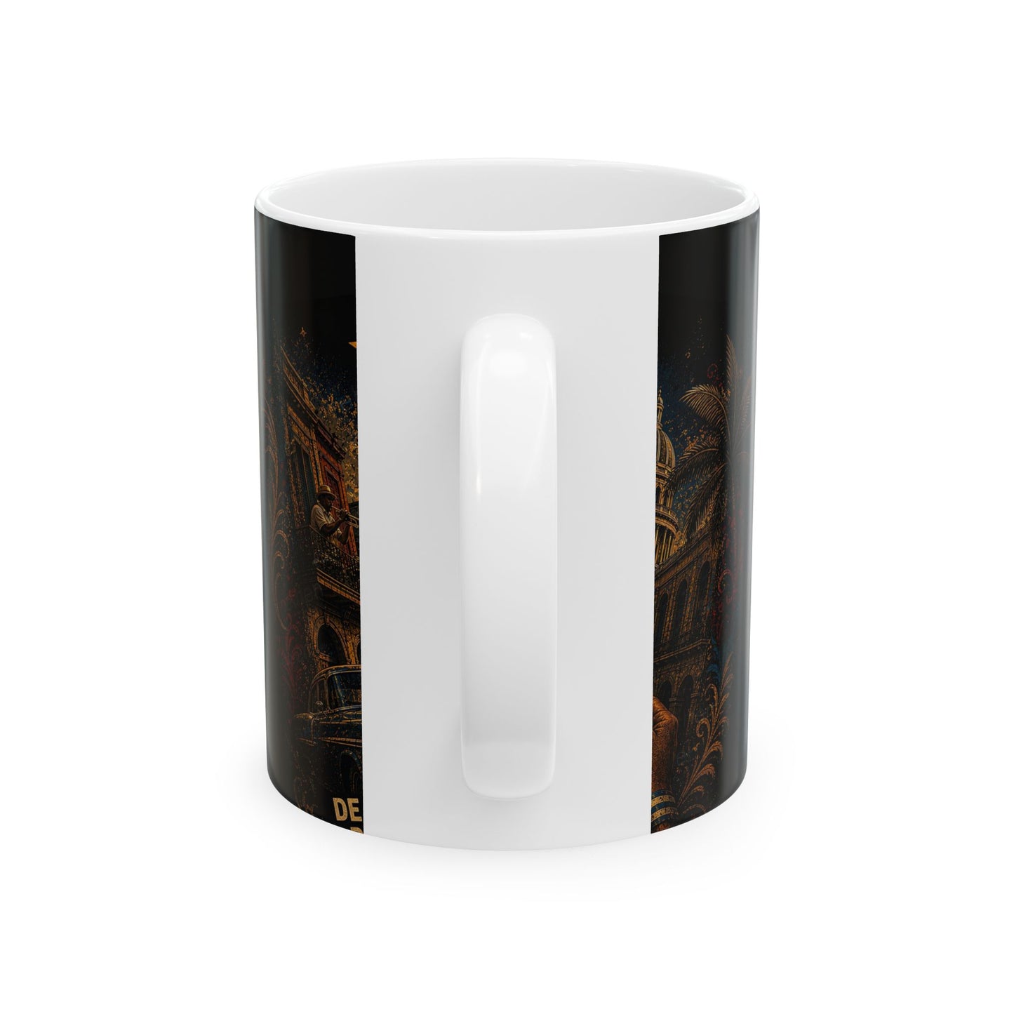 Taza Vintage Cuba – Escena Retro de La Habana y Bandera Cubana | Mug Cerámico 11oz / 15oz