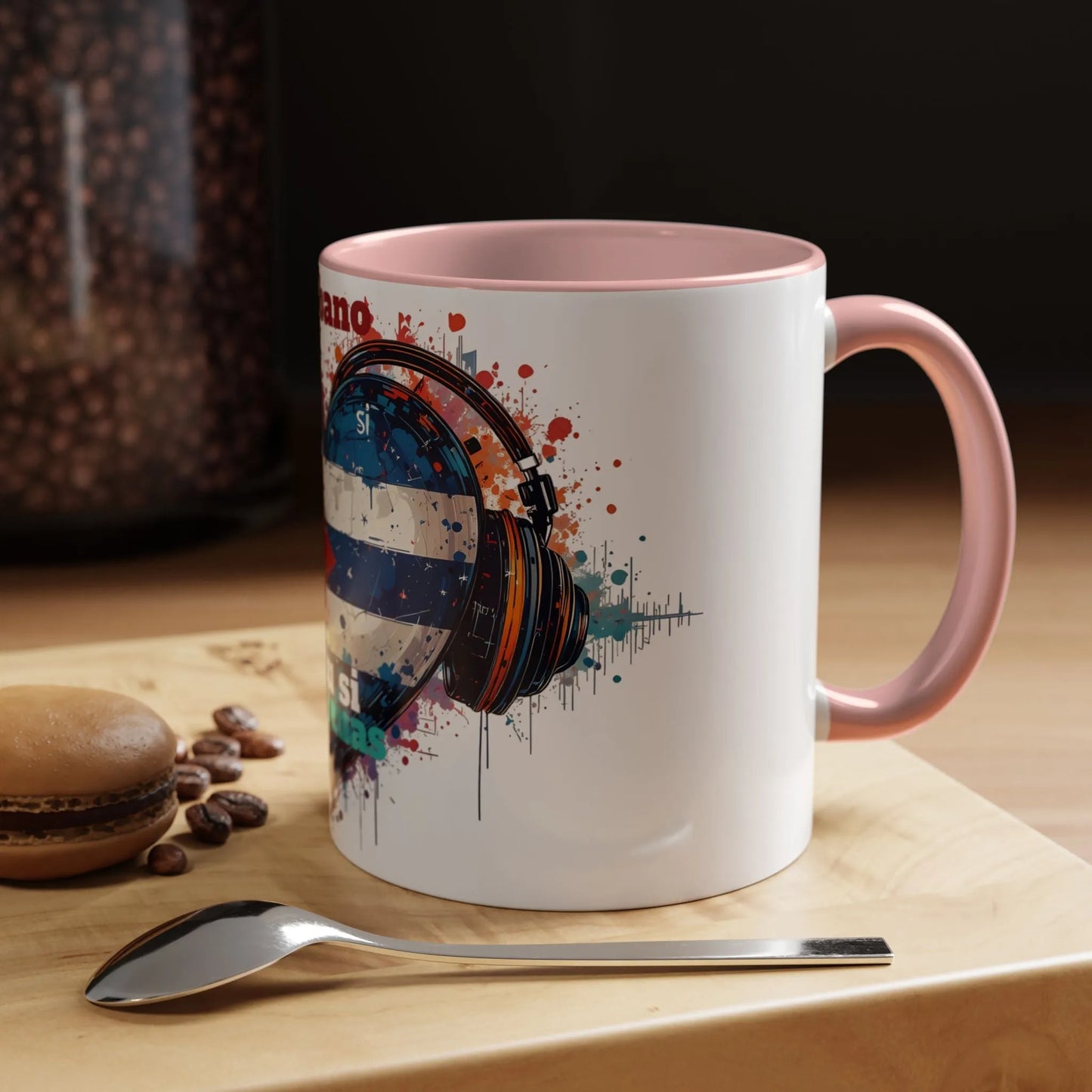 Cuba Heart Flag Coffee Mug — "Cuba sigue sonando en ti / Tú sí suenas" Accent Mug