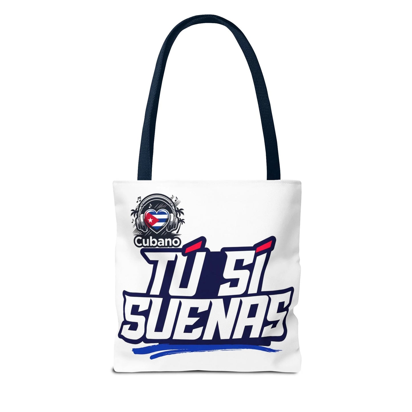 Cuban Music Tote Bag — "Tú Sí Suenas" Heart Flag Design