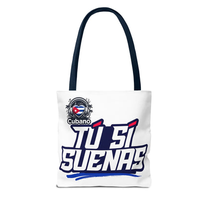 Cuban Music Tote Bag — "Tú Sí Suenas" Heart Flag Design