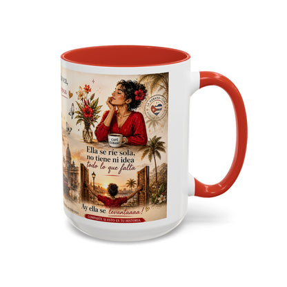 Taza Cubana "Ella se Disfraza" | Mug de Café con Frases Cubanas, Nostalgia y Alma de La Habana (11 oz / 15 oz)