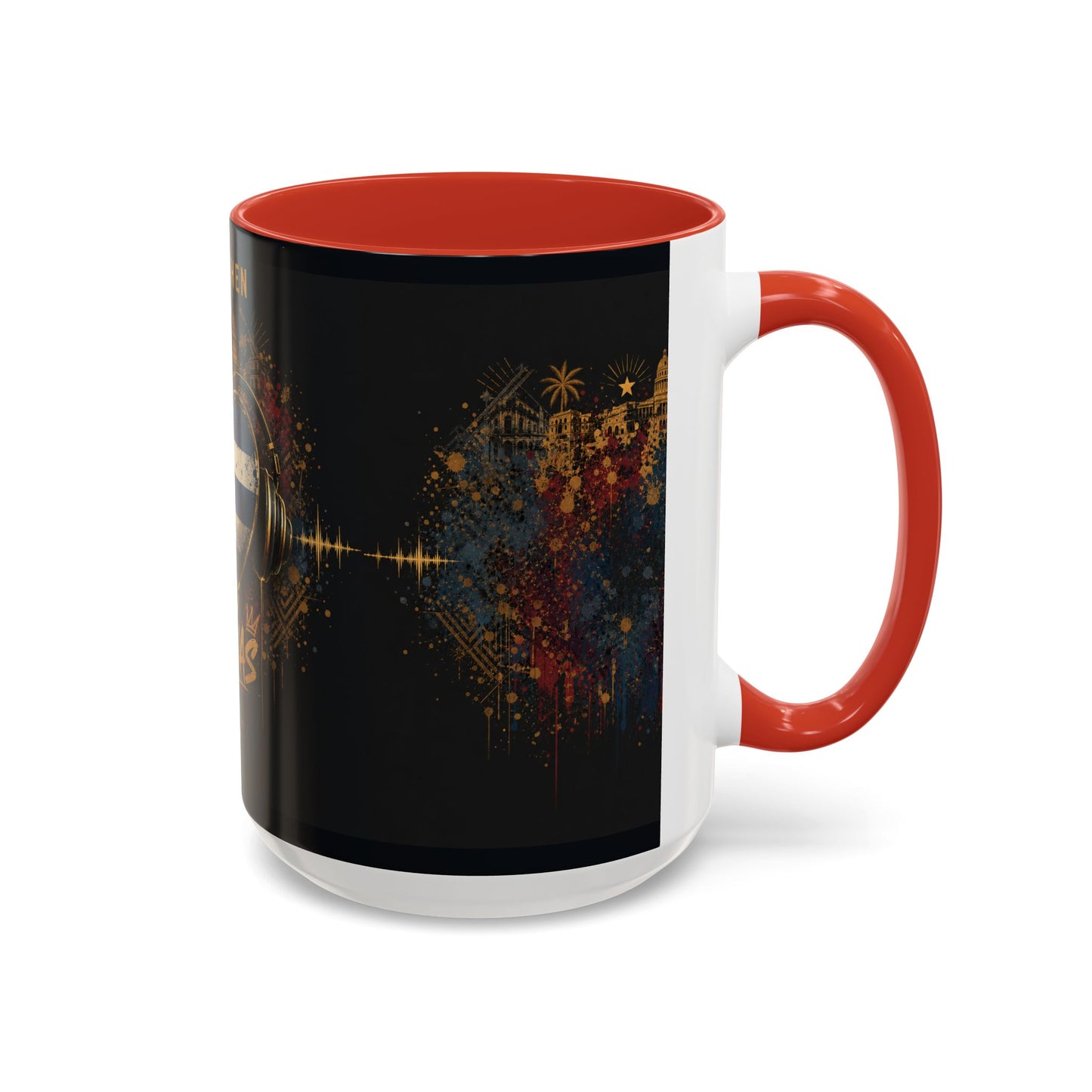 Taza Cubana “Tu Sí Suenas” | Mug de Cerámica con Bandera de Cuba y Audífonos