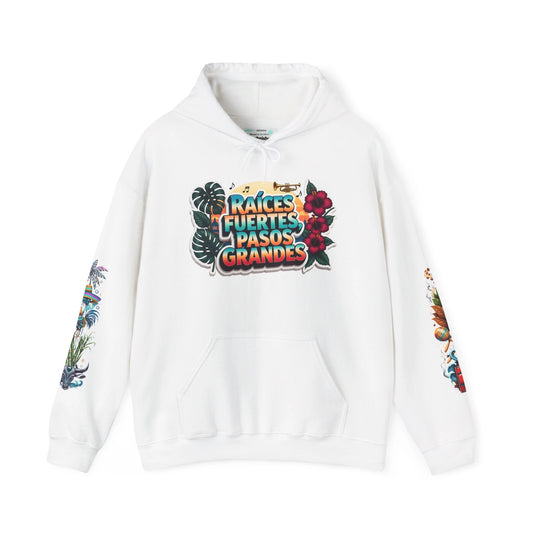 Hoodie — "Raíces Fuertes, Pasos Grandes" Cuban Pride Graphic Hoodie