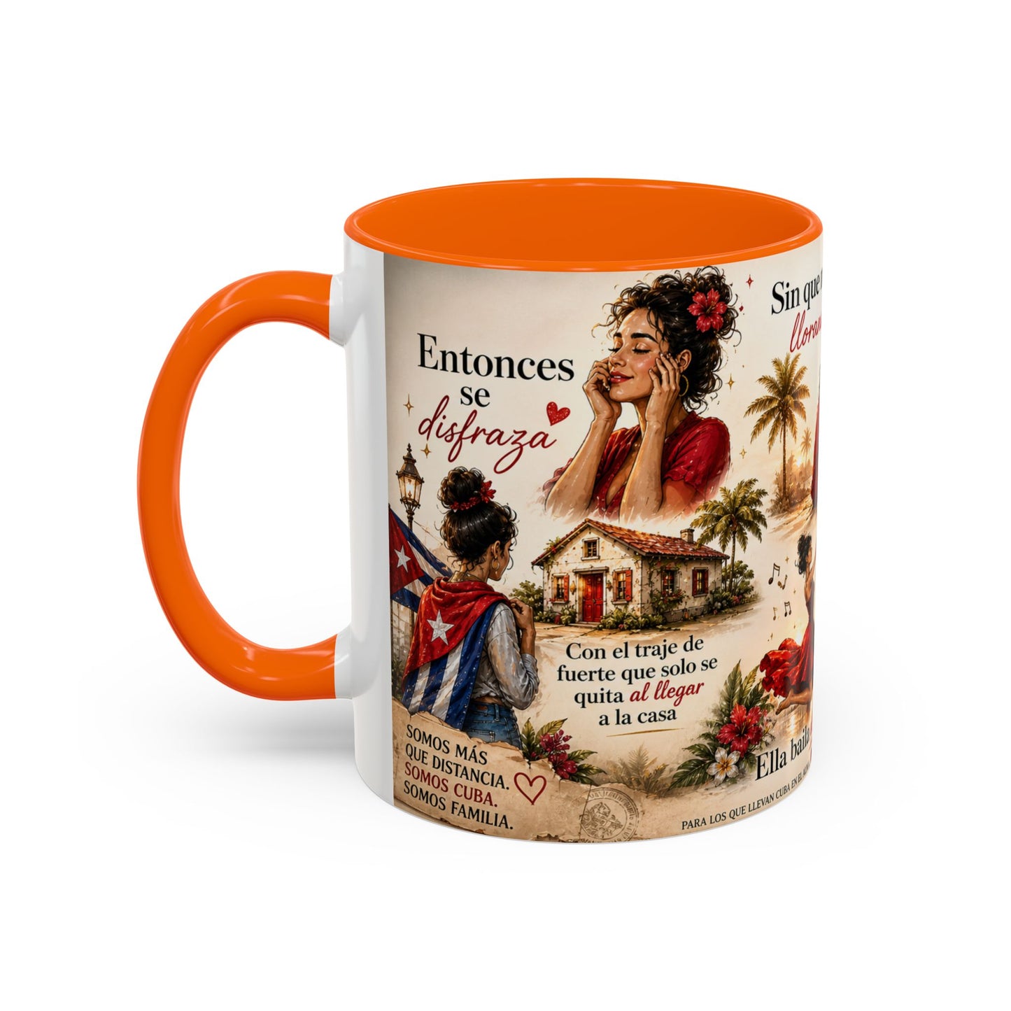 Taza Cubana "Ella se Disfraza" | Mug de Café con Frases Cubanas, Nostalgia y Alma de La Habana (11 oz / 15 oz)