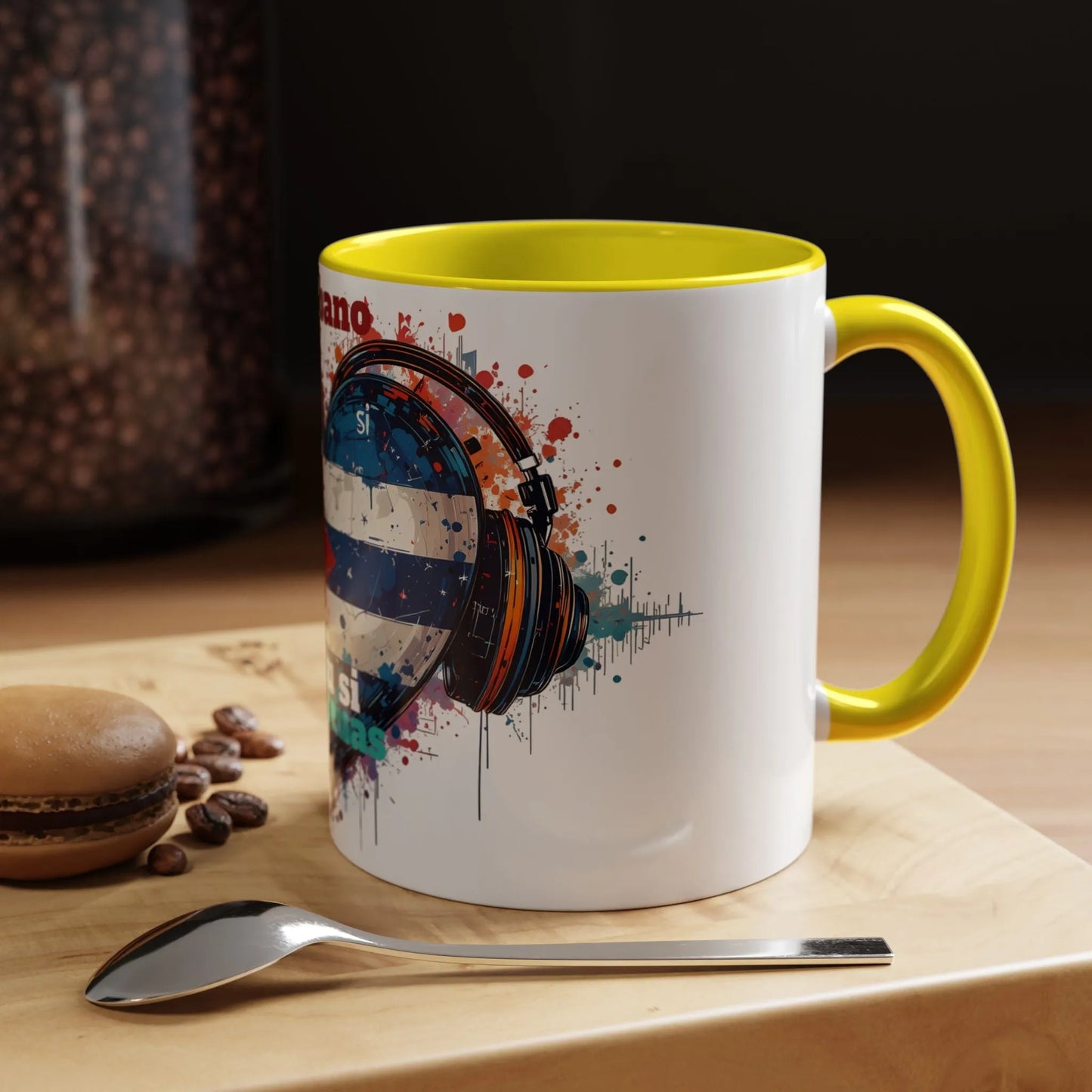 Cuba Heart Flag Coffee Mug — "Cuba sigue sonando en ti / Tú sí suenas" Accent Mug