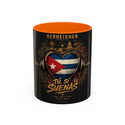 Taza Cubana “Tu Sí Suenas” | Mug de Cerámica con Bandera de Cuba y Audífonos