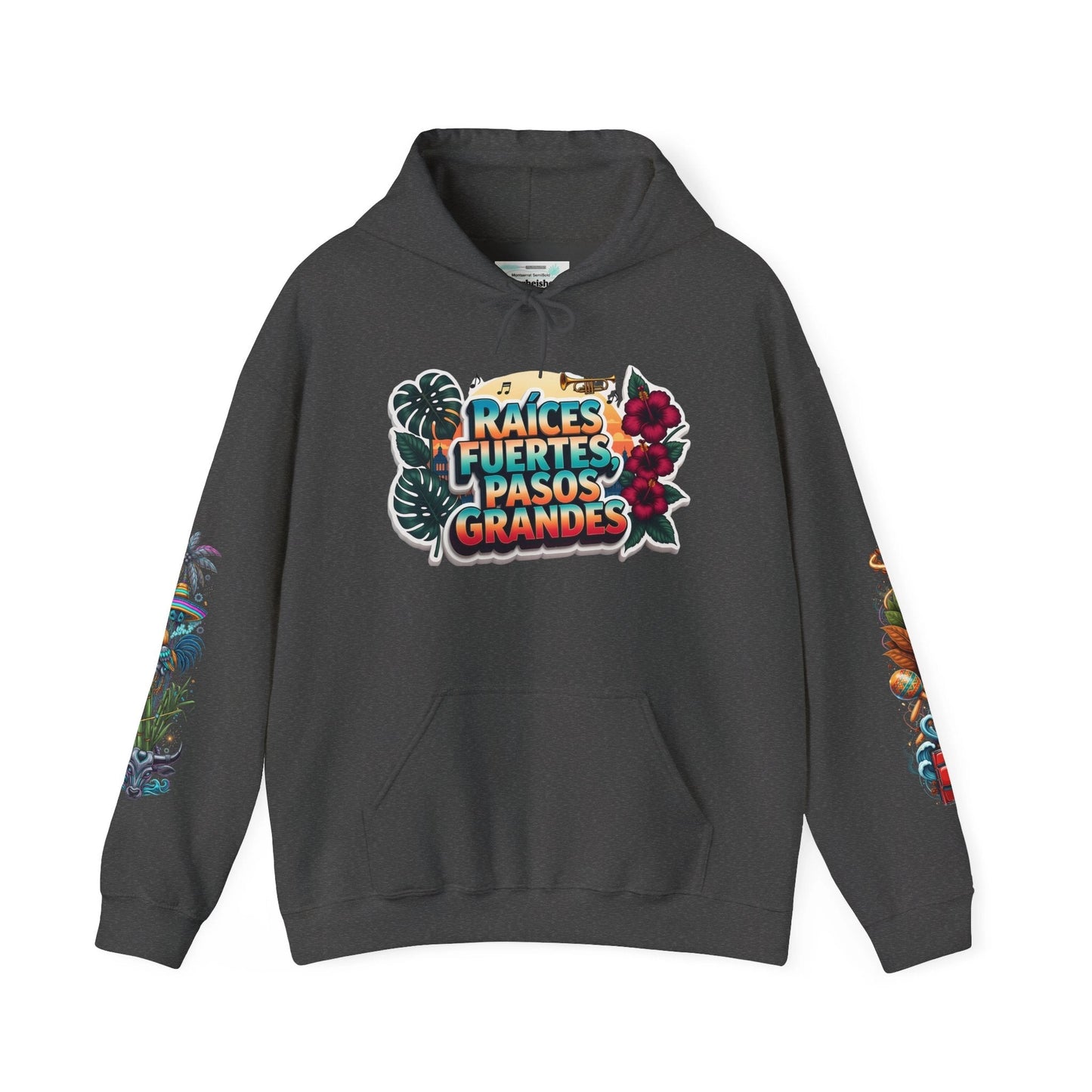 Hoodie — "Raíces Fuertes, Pasos Grandes" Cuban Pride Graphic Hoodie