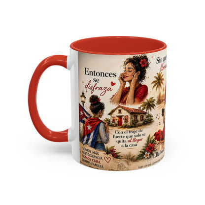 Taza Cubana "Ella se Disfraza" | Mug de Café con Frases Cubanas, Nostalgia y Alma de La Habana (11 oz / 15 oz)