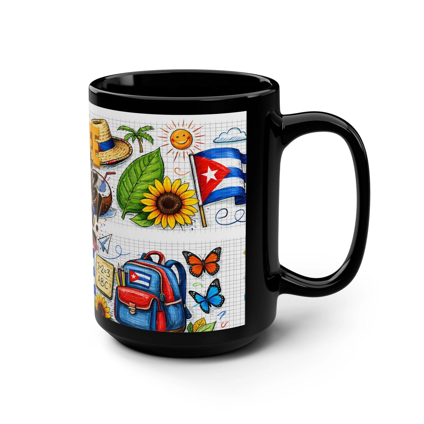 Coffee Mug — 'Profe Feliz Día' Teacher Appreciation 15oz Black Ceramic
