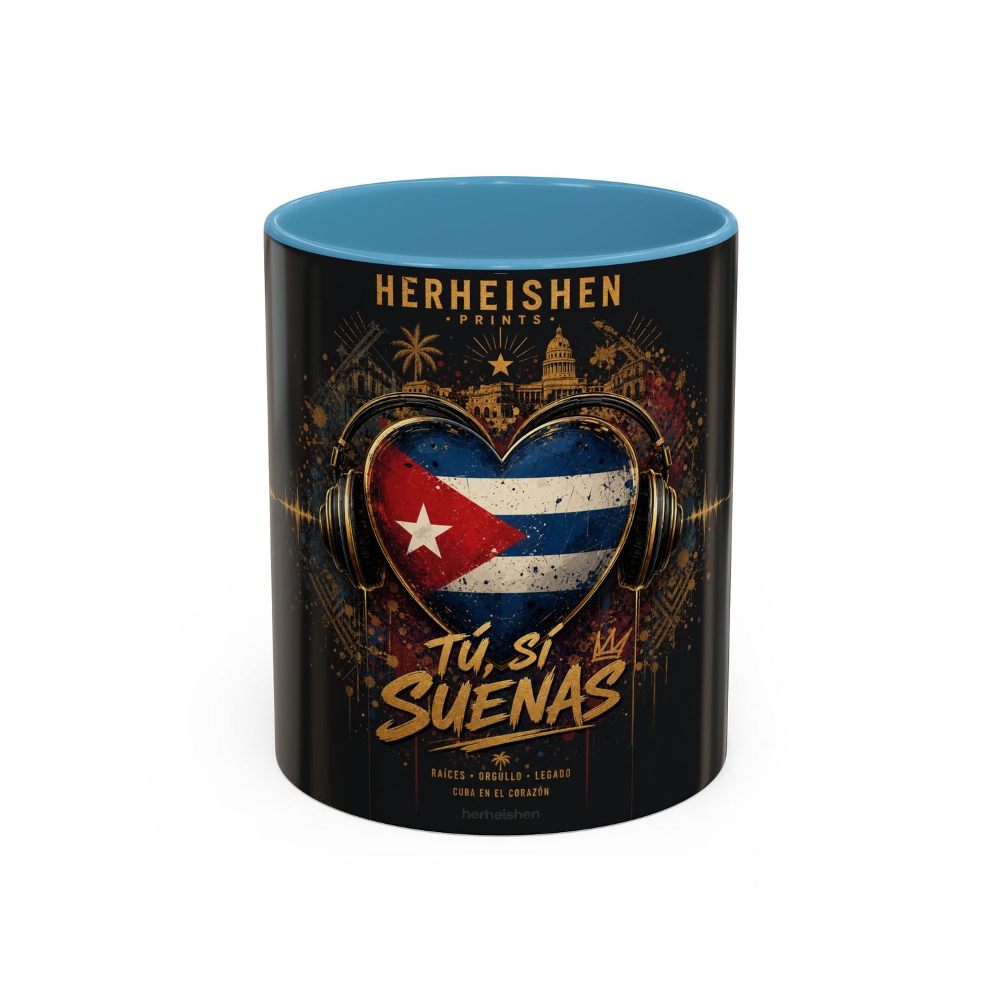 Taza Cubana “Tu Sí Suenas” | Mug de Cerámica con Bandera de Cuba y Audífonos