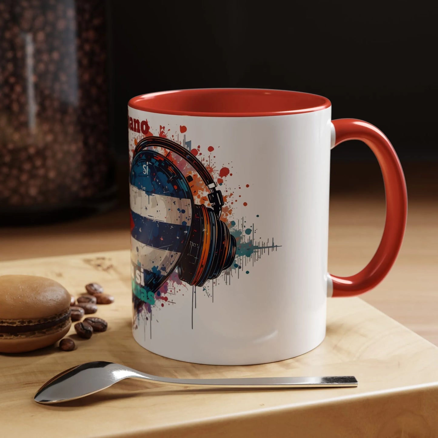 Cuba Heart Flag Coffee Mug — "Cuba sigue sonando en ti / Tú sí suenas" Accent Mug