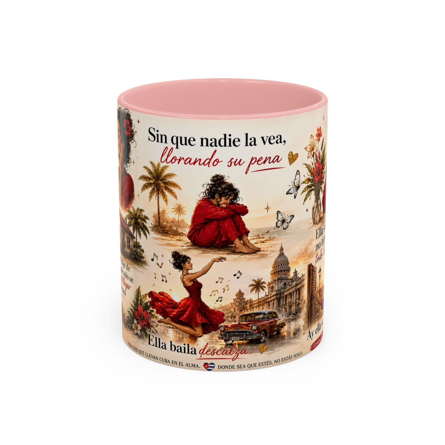 Taza Cubana "Ella se Disfraza" | Mug de Café con Frases Cubanas, Nostalgia y Alma de La Habana (11 oz / 15 oz)