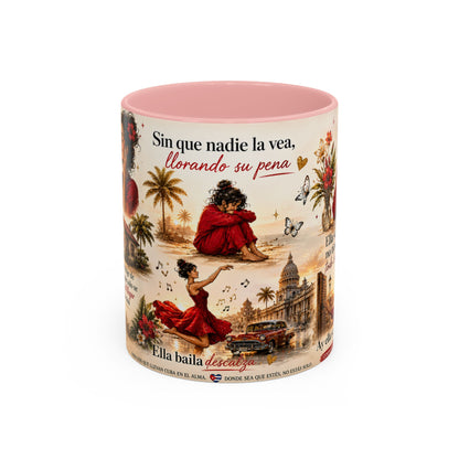 Taza Cubana "Ella se Disfraza" | Mug de Café con Frases Cubanas, Nostalgia y Alma de La Habana (11 oz / 15 oz)