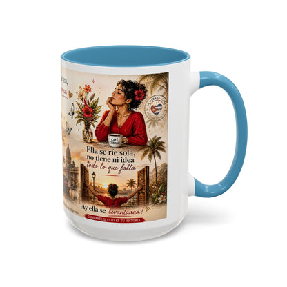 Taza Cubana "Ella se Disfraza" | Mug de Café con Frases Cubanas, Nostalgia y Alma de La Habana (11 oz / 15 oz)
