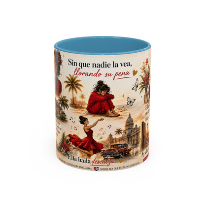 Taza Cubana "Ella se Disfraza" | Mug de Café con Frases Cubanas, Nostalgia y Alma de La Habana (11 oz / 15 oz)