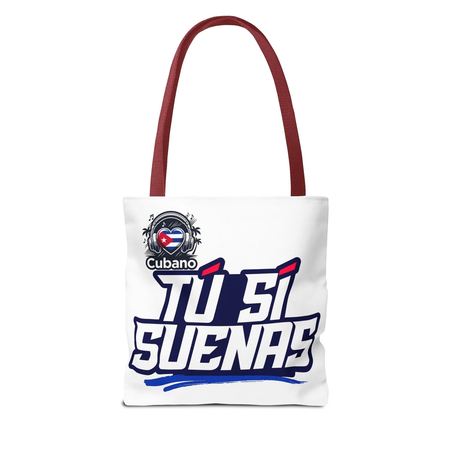 Cuban Music Tote Bag — "Tú Sí Suenas" Heart Flag Design