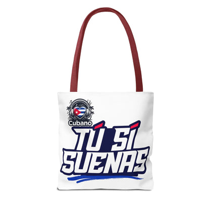 Cuban Music Tote Bag — "Tú Sí Suenas" Heart Flag Design