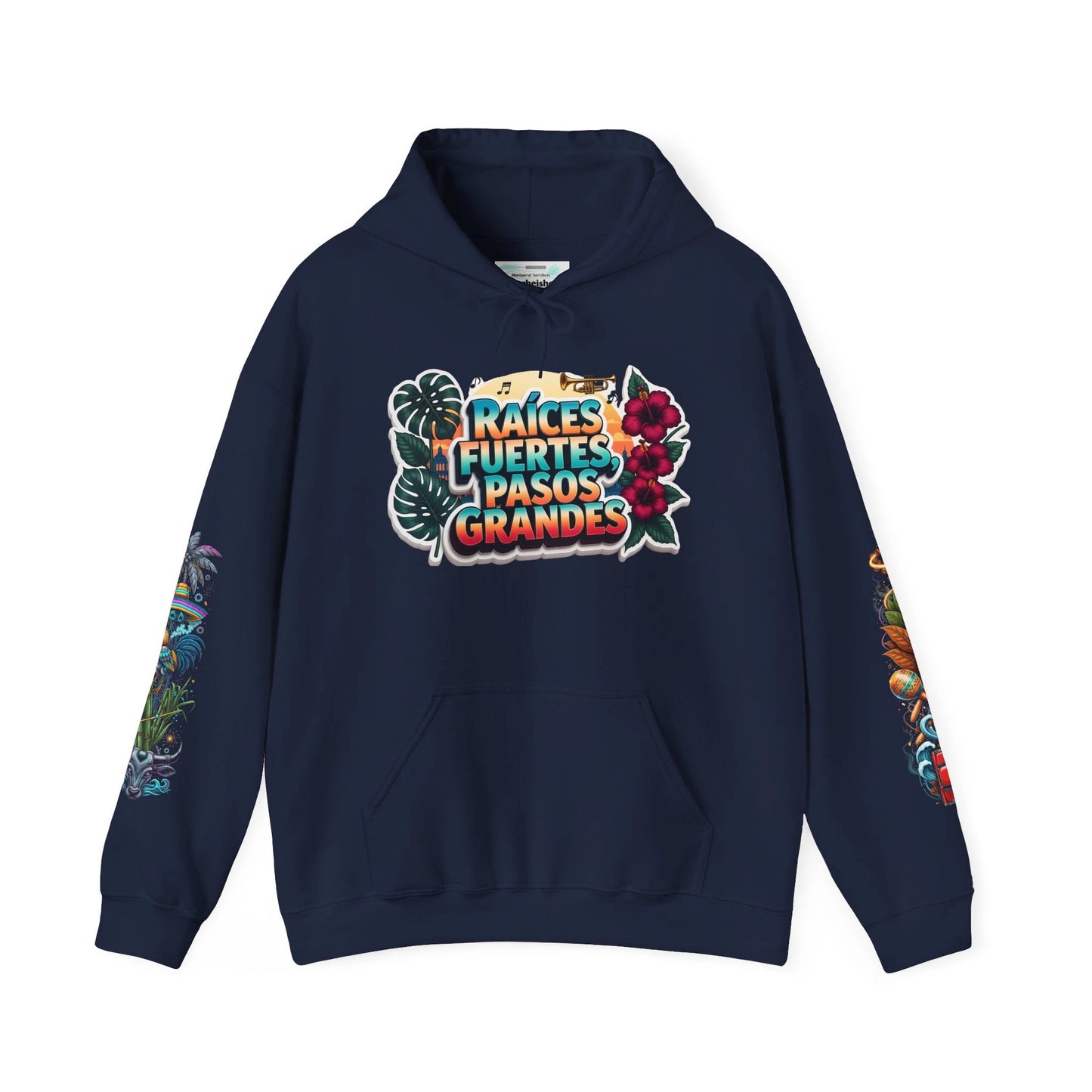 Hoodie — "Raíces Fuertes, Pasos Grandes" Cuban Pride Graphic Hoodie