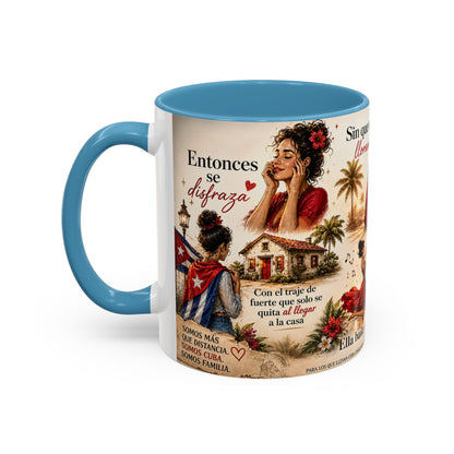 Taza Cubana "Ella se Disfraza" | Mug de Café con Frases Cubanas, Nostalgia y Alma de La Habana (11 oz / 15 oz)
