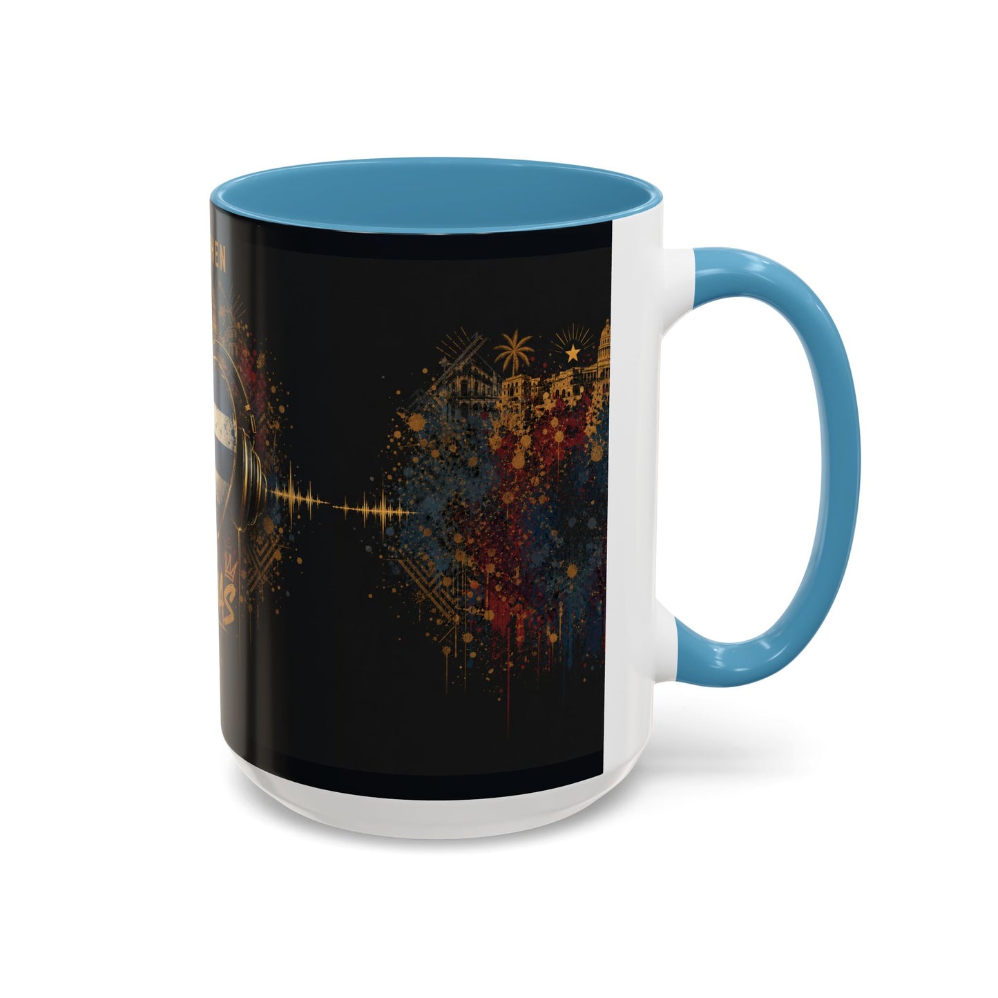 Taza Cubana “Tu Sí Suenas” | Mug de Cerámica con Bandera de Cuba y Audífonos