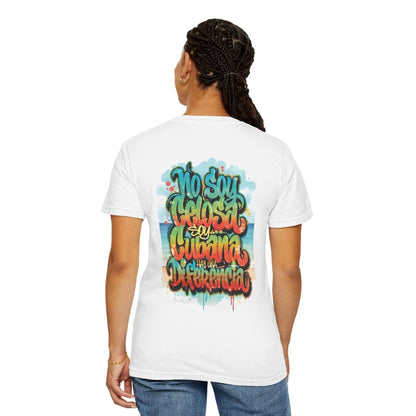 Cuban Pride T-Shirt — "Yo soy la novia cubana tóxica" / Colorful Cuban Grafitti Back Print