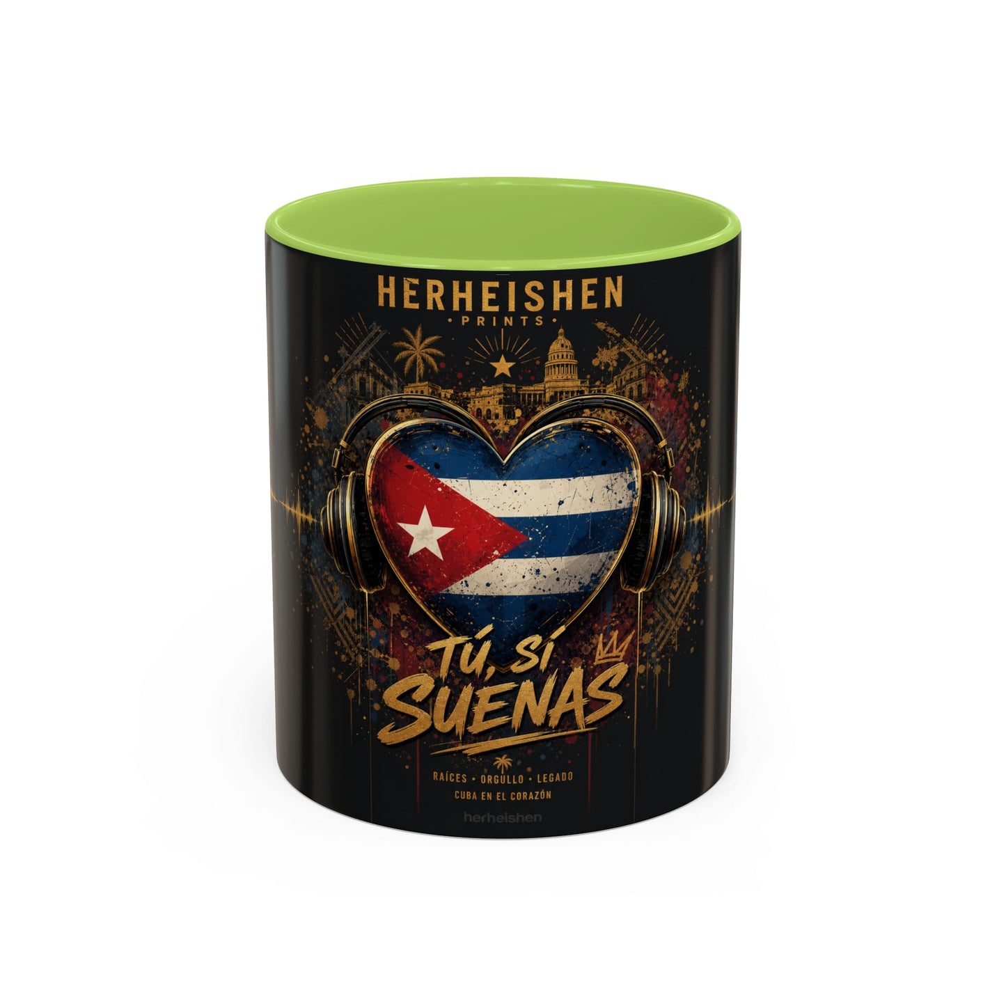 Taza Cubana “Tu Sí Suenas” | Mug de Cerámica con Bandera de Cuba y Audífonos