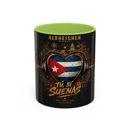 Taza Cubana “Tu Sí Suenas” | Mug de Cerámica con Bandera de Cuba y Audífonos