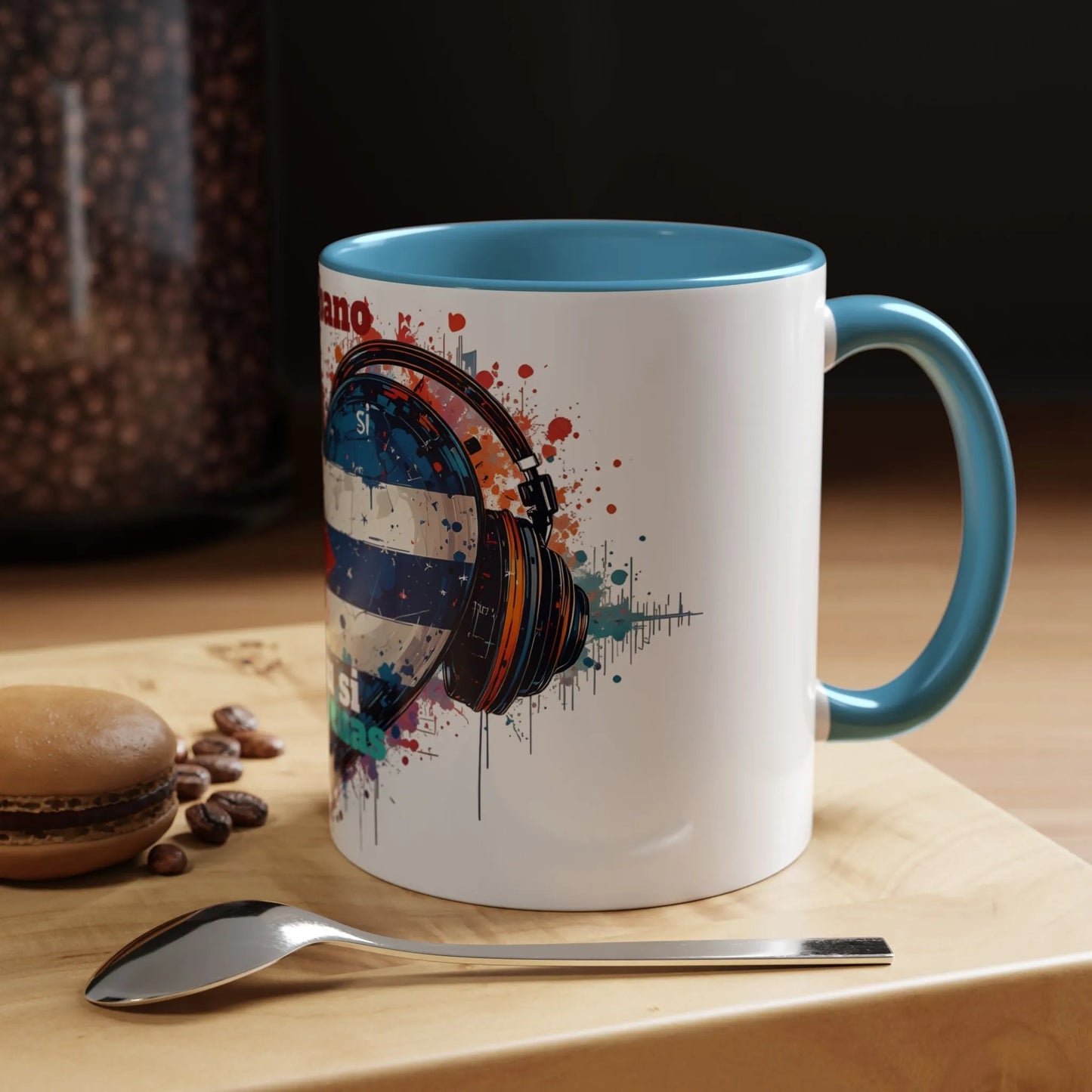 Cuba Heart Flag Coffee Mug — "Cuba sigue sonando en ti / Tú sí suenas" Accent Mug