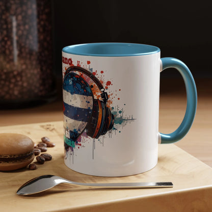 Cuba Heart Flag Coffee Mug — "Cuba sigue sonando en ti / Tú sí suenas" Accent Mug