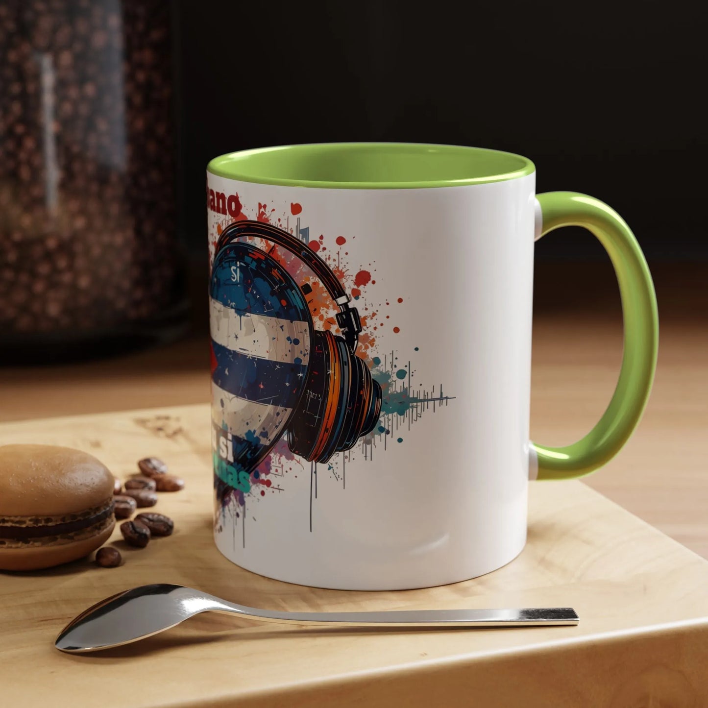 Cuba Heart Flag Coffee Mug — "Cuba sigue sonando en ti / Tú sí suenas" Accent Mug