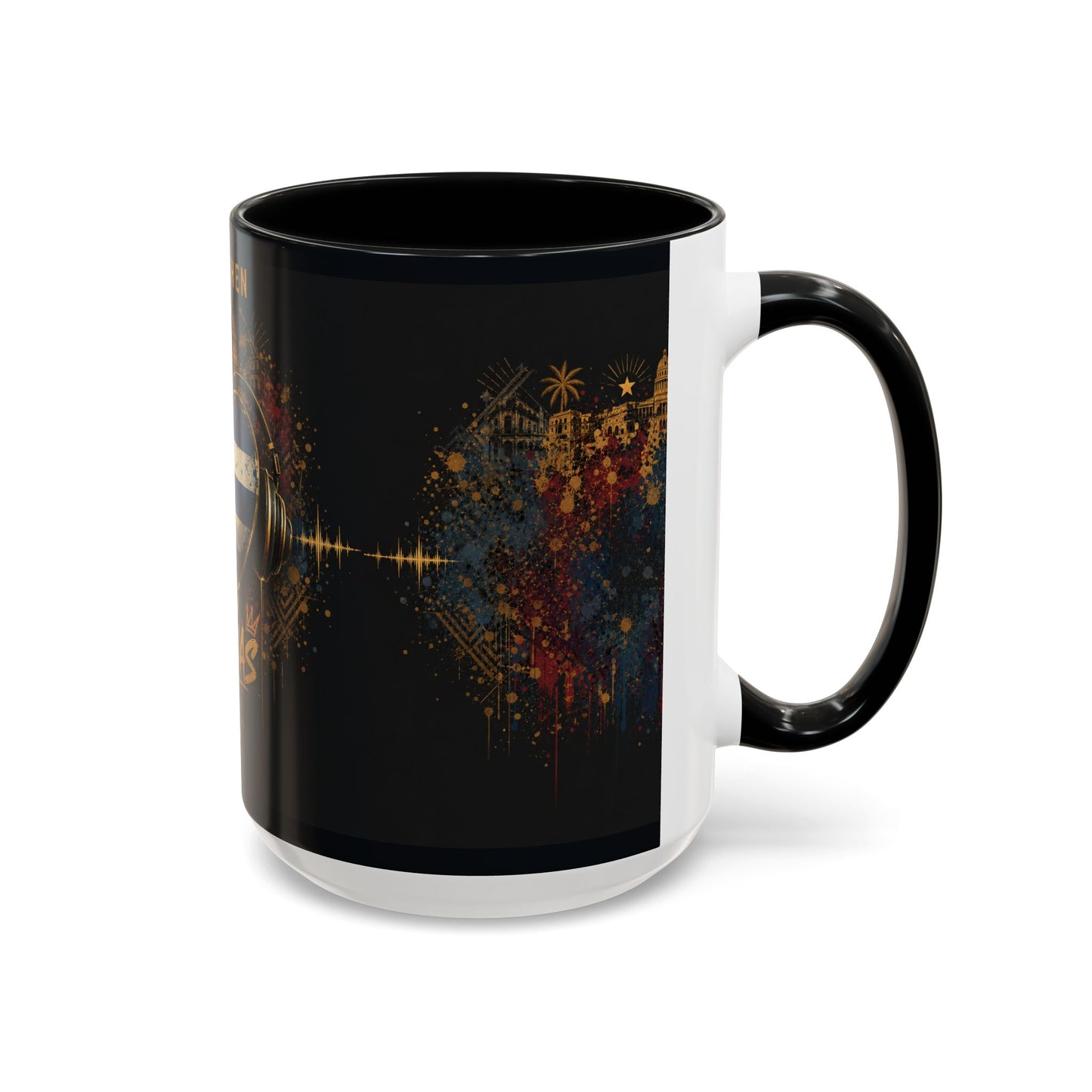 Taza Cubana “Tu Sí Suenas” | Mug de Cerámica con Bandera de Cuba y Audífonos