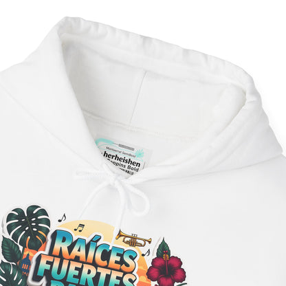 Hoodie — "Raíces Fuertes, Pasos Grandes" Cuban Pride Graphic Hoodie