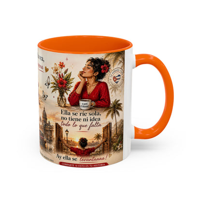 Taza Cubana "Ella se Disfraza" | Mug de Café con Frases Cubanas, Nostalgia y Alma de La Habana (11 oz / 15 oz)