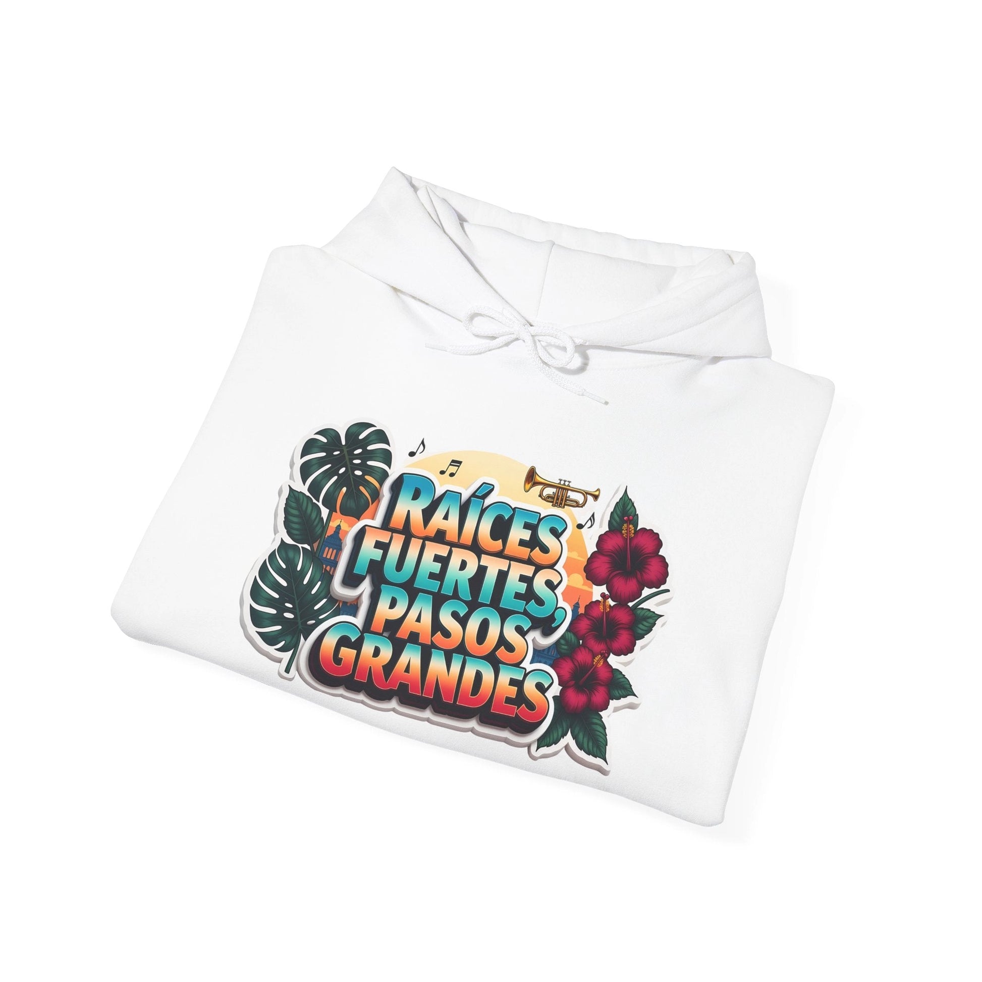 Hoodie — "Raíces Fuertes, Pasos Grandes" Cuban Pride Graphic Hoodie