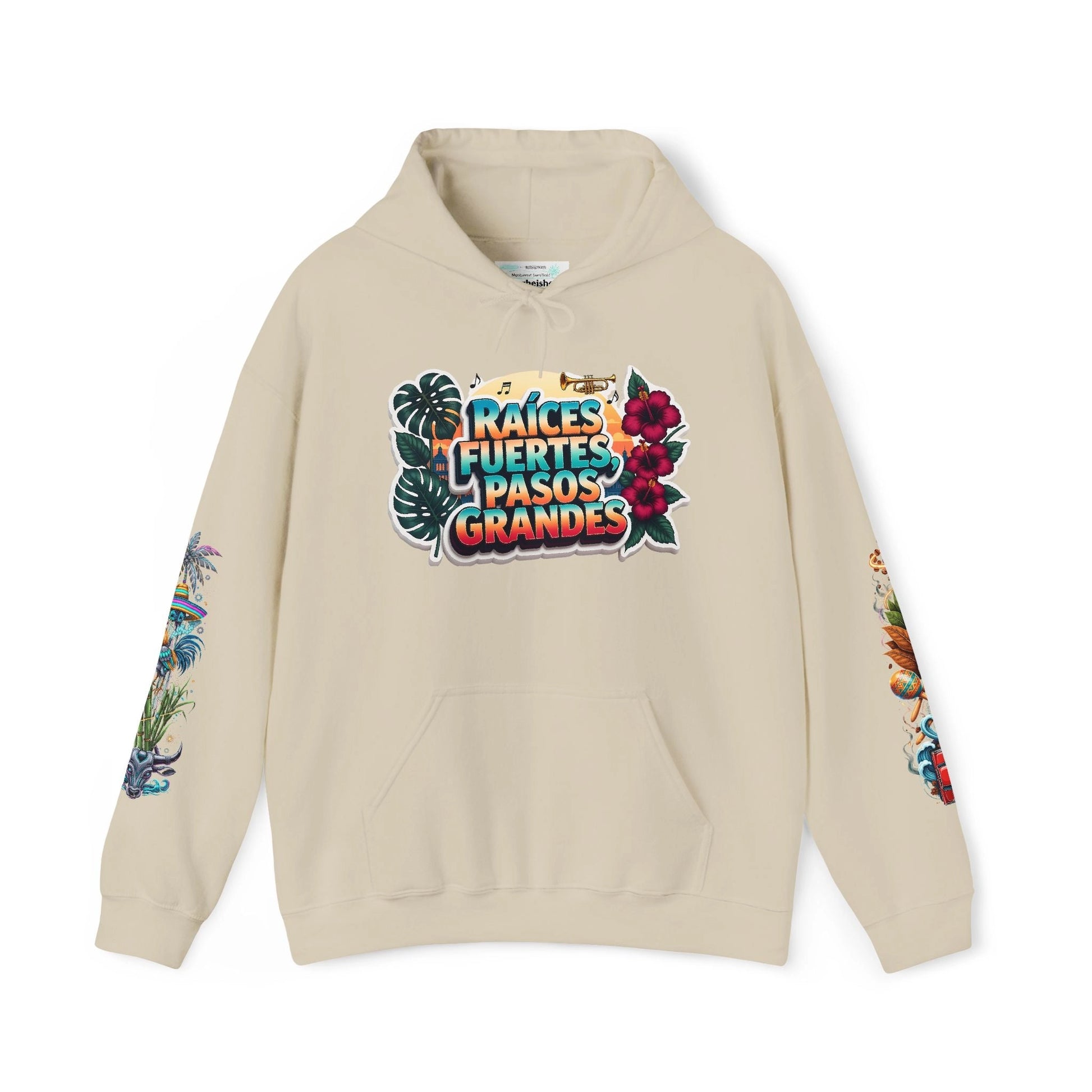 Hoodie — "Raíces Fuertes, Pasos Grandes" Cuban Pride Graphic Hoodie