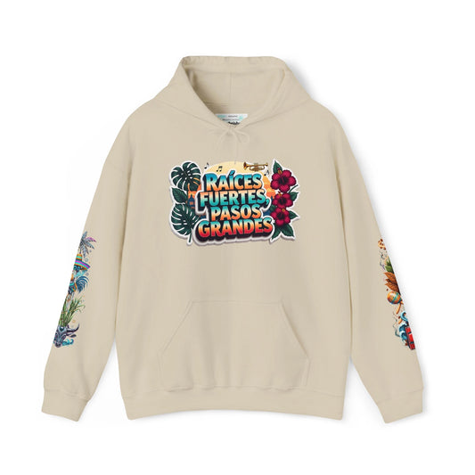Hoodie — "Raíces Fuertes, Pasos Grandes" Cuban Pride Graphic Hoodie