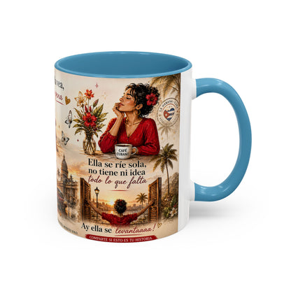 Taza Cubana "Ella se Disfraza" | Mug de Café con Frases Cubanas, Nostalgia y Alma de La Habana (11 oz / 15 oz)