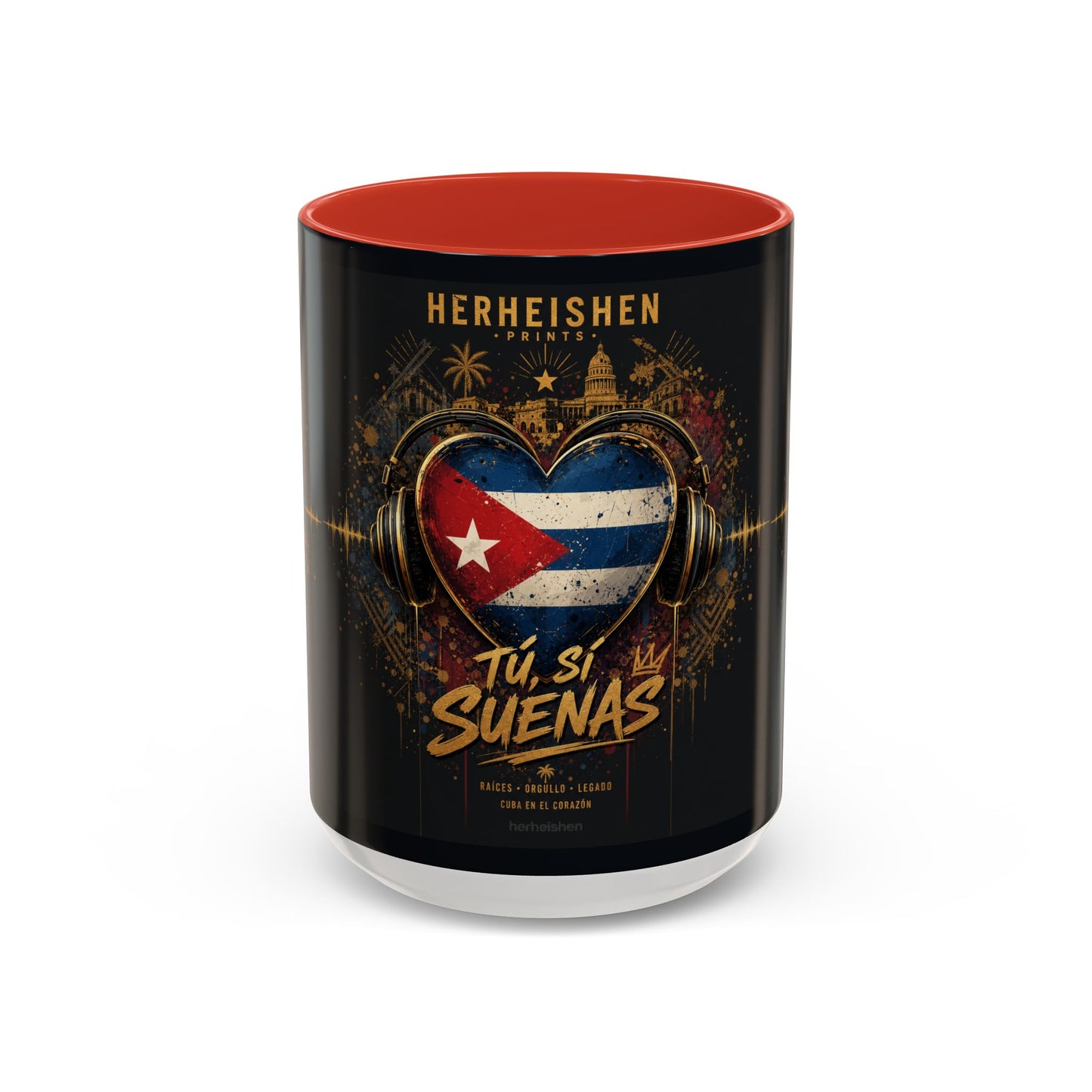 Taza Cubana “Tu Sí Suenas” | Mug de Cerámica con Bandera de Cuba y Audífonos