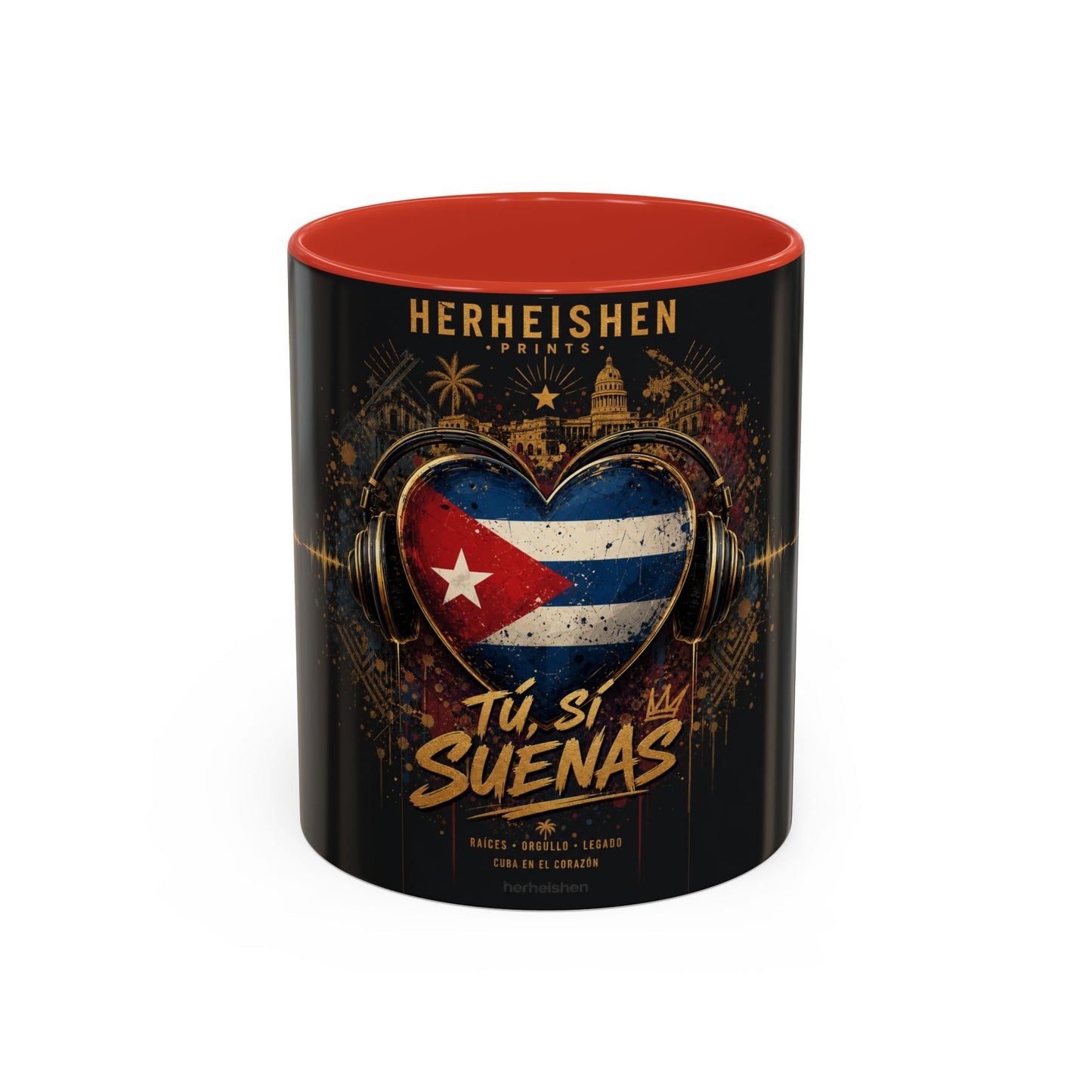 Taza Cubana “Tu Sí Suenas” | Mug de Cerámica con Bandera de Cuba y Audífonos