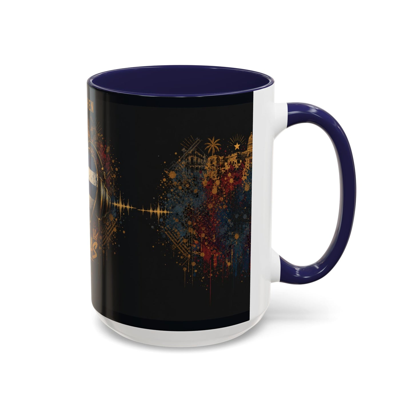 Taza Cubana “Tu Sí Suenas” | Mug de Cerámica con Bandera de Cuba y Audífonos