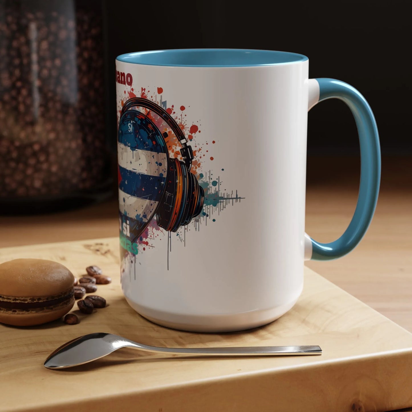 Cuba Heart Flag Coffee Mug — "Cuba sigue sonando en ti / Tú sí suenas" Accent Mug