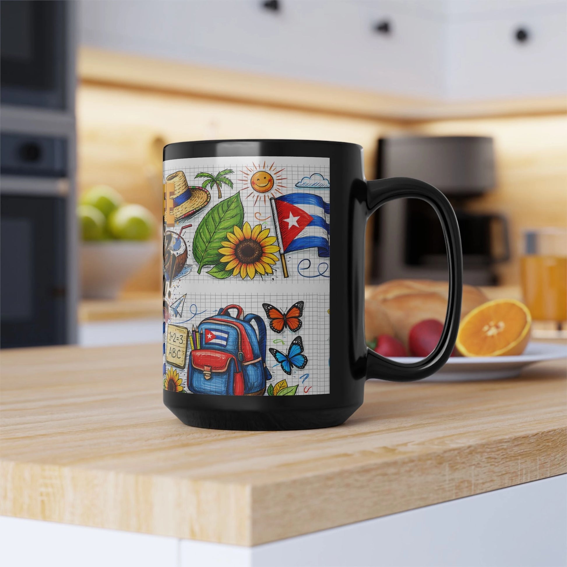 Coffee Mug — 'Profe Feliz Día' Teacher Appreciation 15oz Black Ceramic