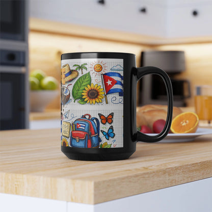 Coffee Mug — 'Profe Feliz Día' Teacher Appreciation 15oz Black Ceramic