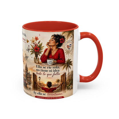 Taza Cubana "Ella se Disfraza" | Mug de Café con Frases Cubanas, Nostalgia y Alma de La Habana (11 oz / 15 oz)