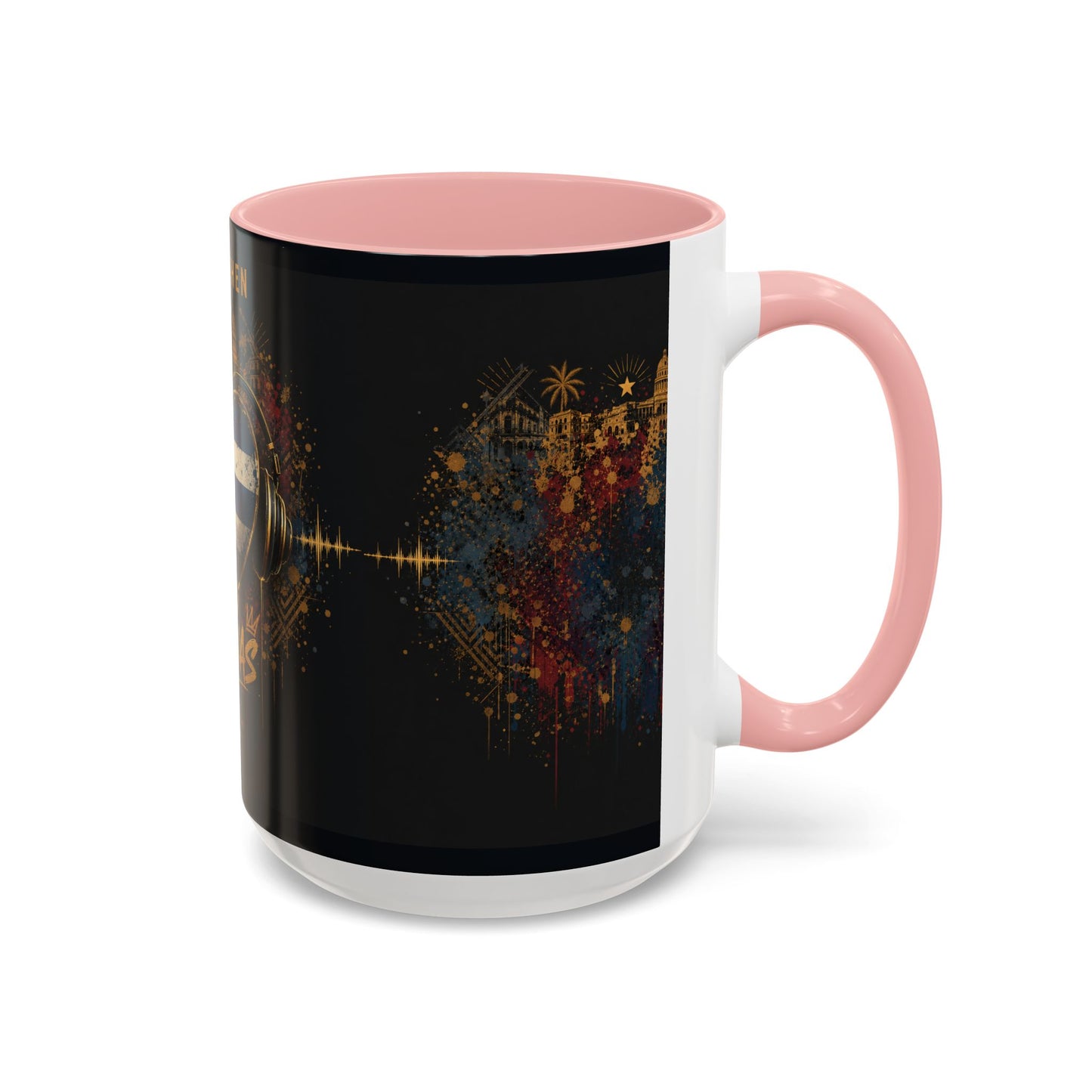 Taza Cubana “Tu Sí Suenas” | Mug de Cerámica con Bandera de Cuba y Audífonos