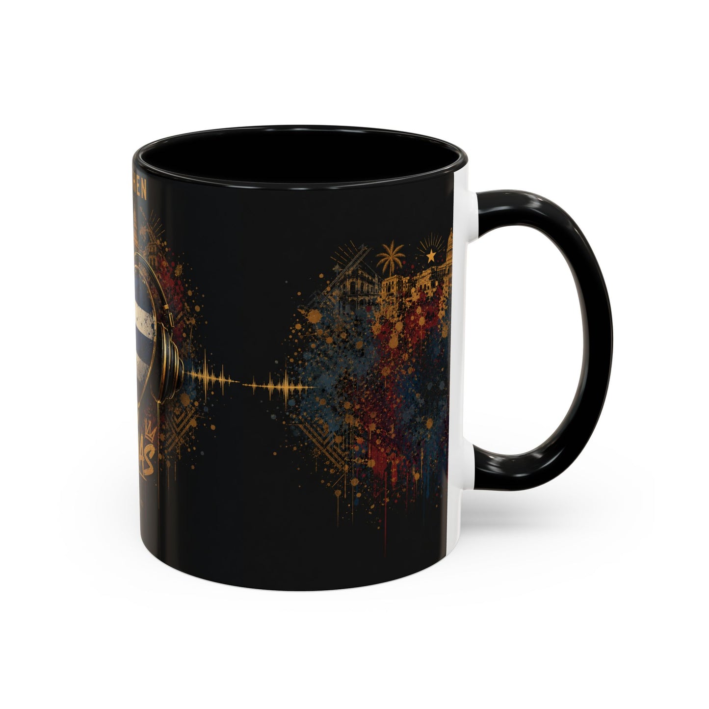 Taza Cubana “Tu Sí Suenas” | Mug de Cerámica con Bandera de Cuba y Audífonos