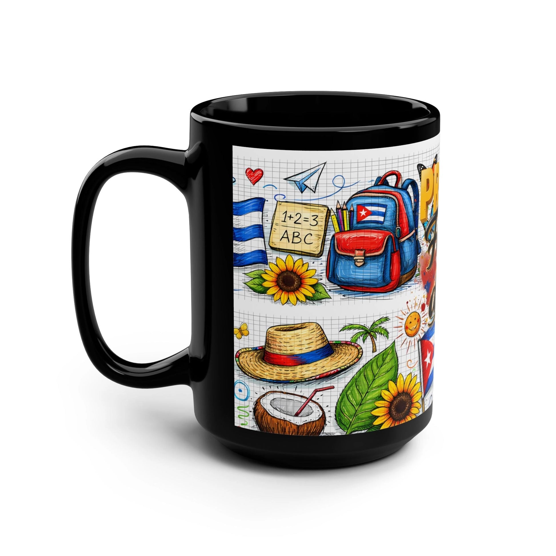 Coffee Mug — 'Profe Feliz Día' Teacher Appreciation 15oz Black Ceramic