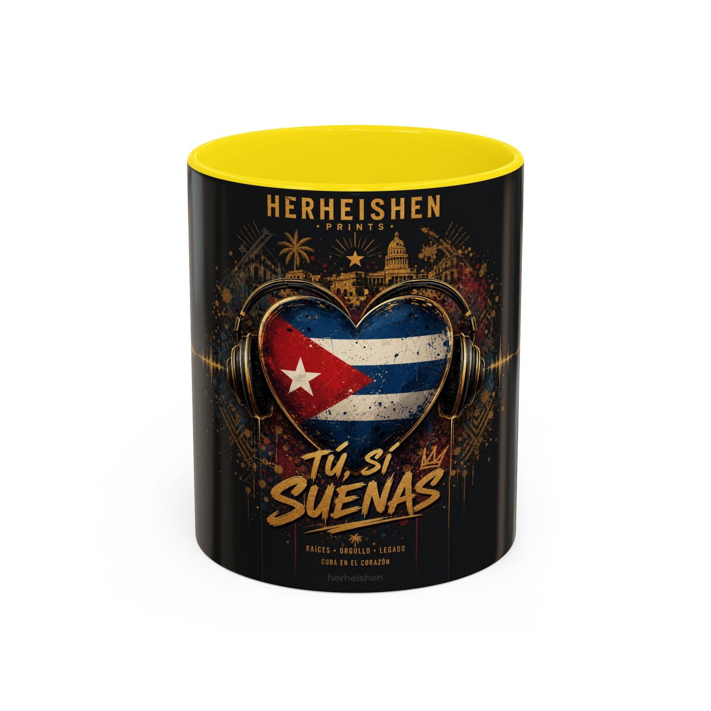 Taza Cubana “Tu Sí Suenas” | Mug de Cerámica con Bandera de Cuba y Audífonos