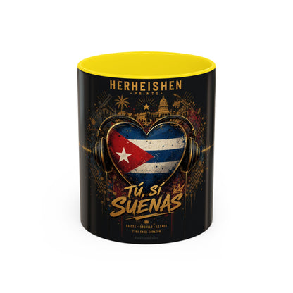 Taza Cubana “Tu Sí Suenas” | Mug de Cerámica con Bandera de Cuba y Audífonos